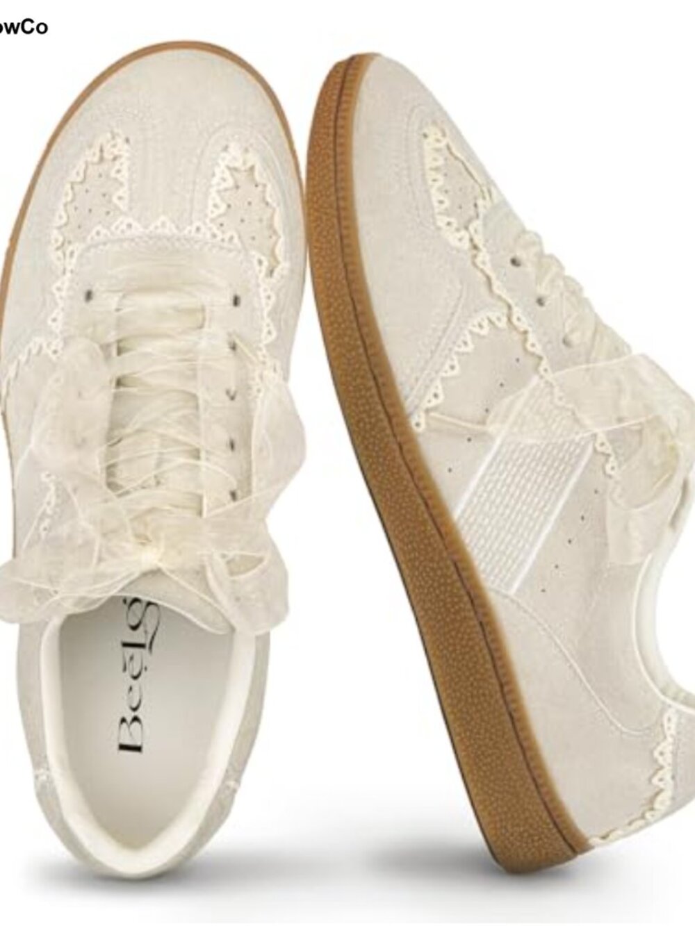 Women's Faux Suede Fashion Sneakers Lace-Up Memory Foam Cushioned